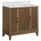 37B Fenwick 36" Single Bathroom Vanity in Kona with Glossy White Composite Stone Top and Backsplash, , large