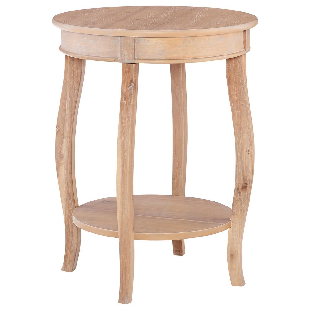 Linon Home Decor Aura Round Side Table in Natural, , large