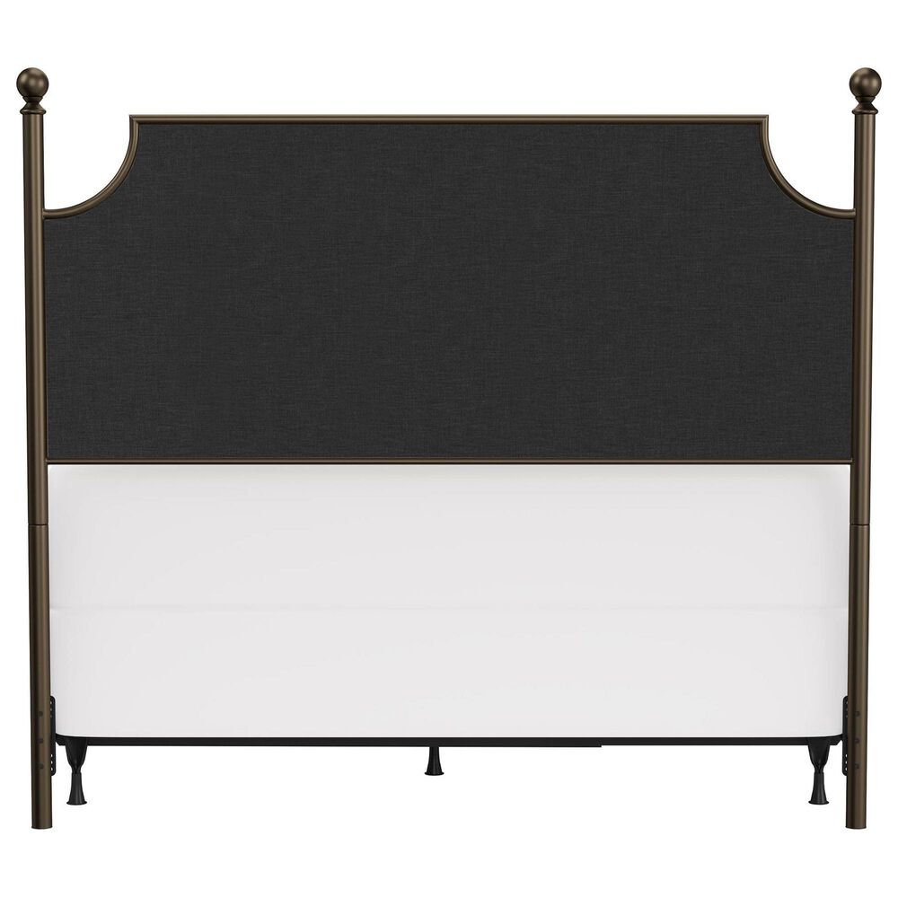 Richlands Furniture McArthur Queen Metal and Upholstered Poster Bed in Brown and Bronze, , large
