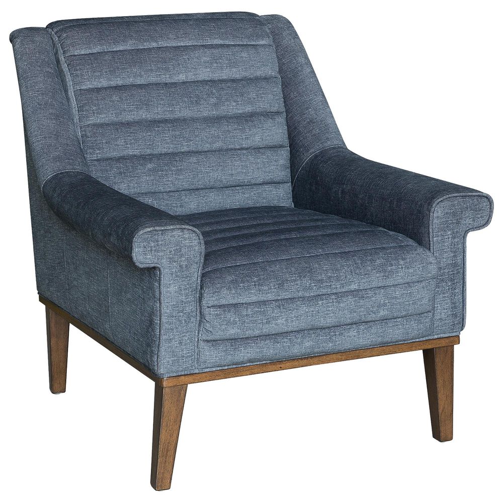 Accentric Approach Arm Chair in Blue Velvet, , large