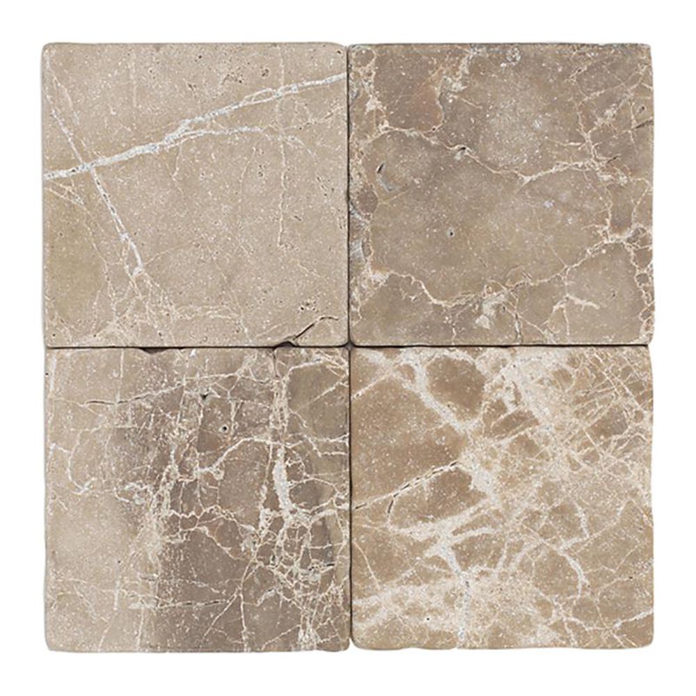 Dal-Tile 6" x 6" Tumbled Stone Tile in Emperador Light Classic, , large