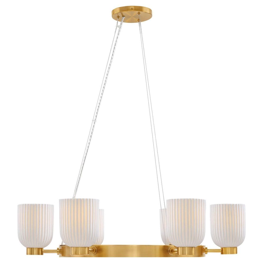 Savoy House Isla Blanca 6 Light Chandelier in Warm Brass, , large