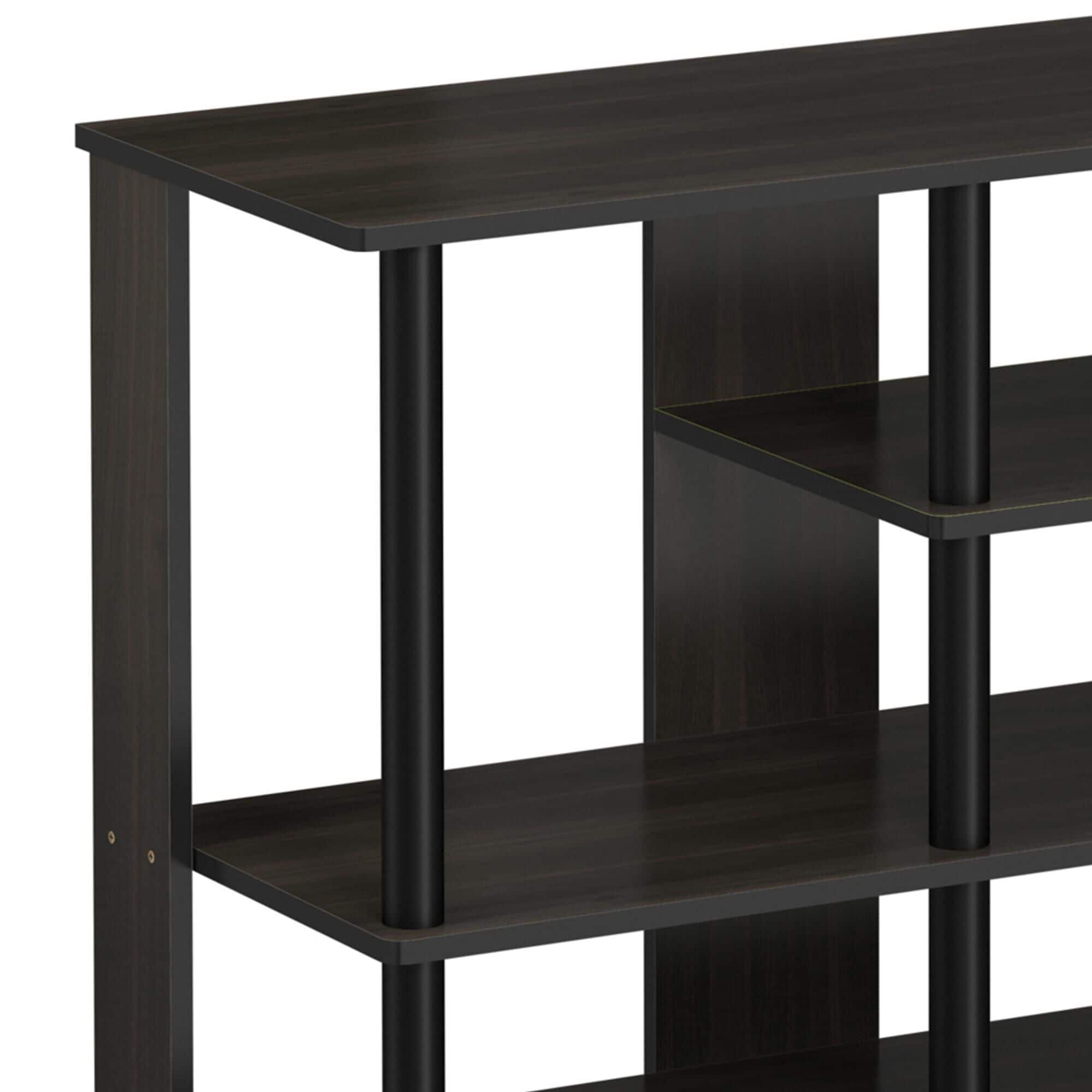 HOMLUX 6-Tier Shoe Rack in Espresso and Black