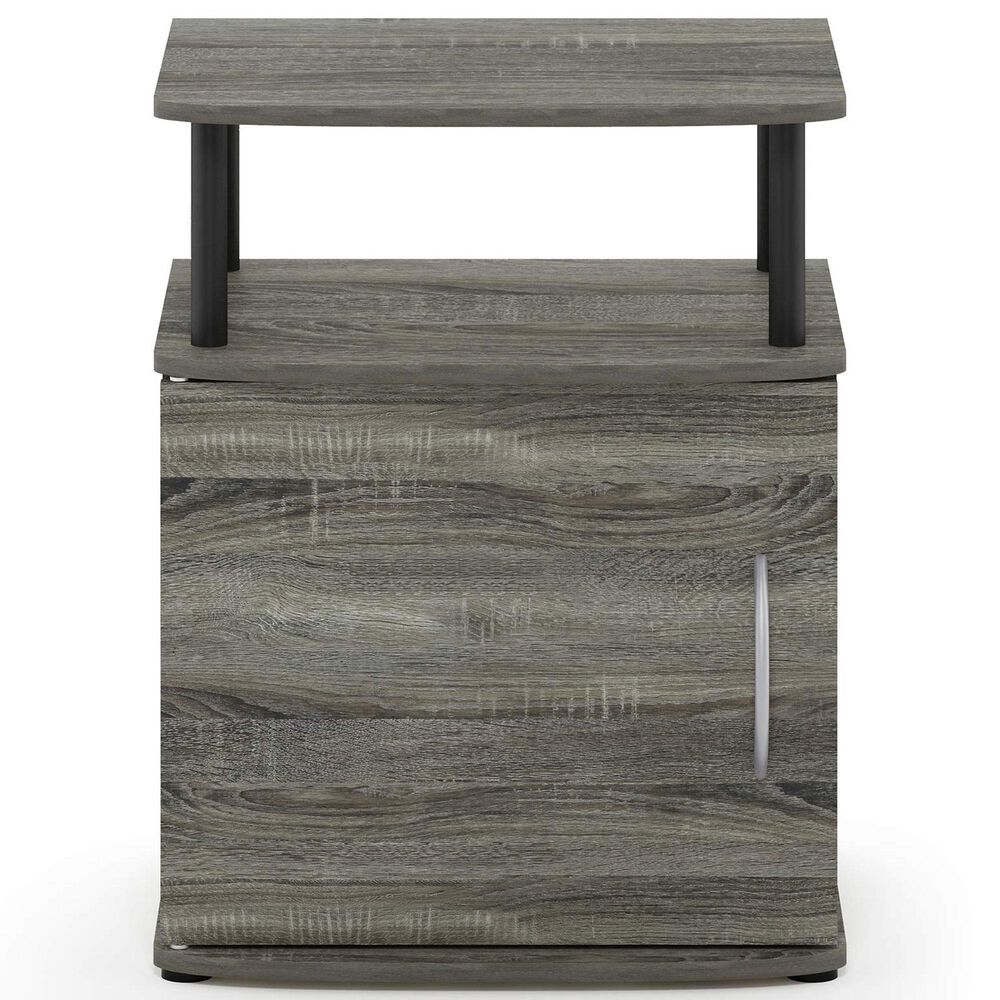 HOMLUX End Table with Open Shelf in Gray and Black, , large