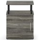 HOMLUX End Table with Open Shelf in Gray and Black, , large