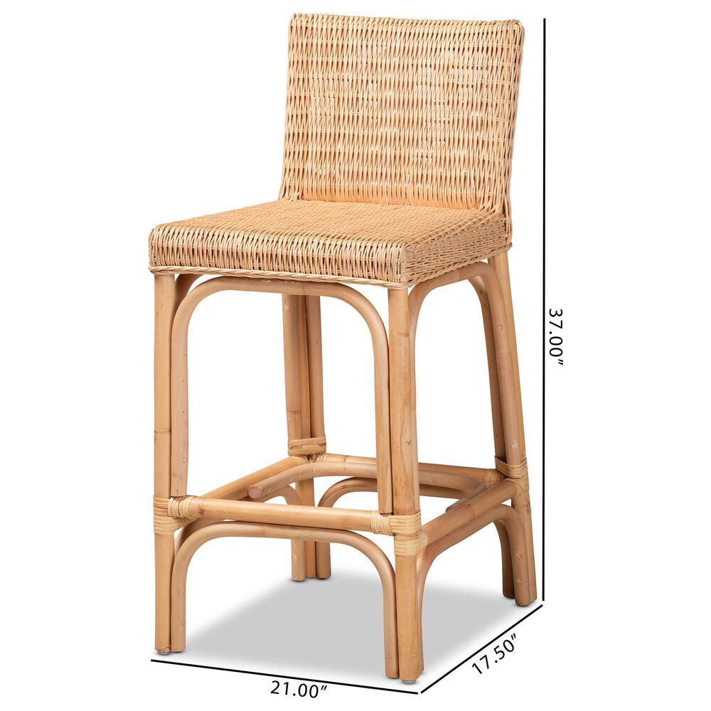 Baxton Studio Athena Counter Stool in Natural, , large