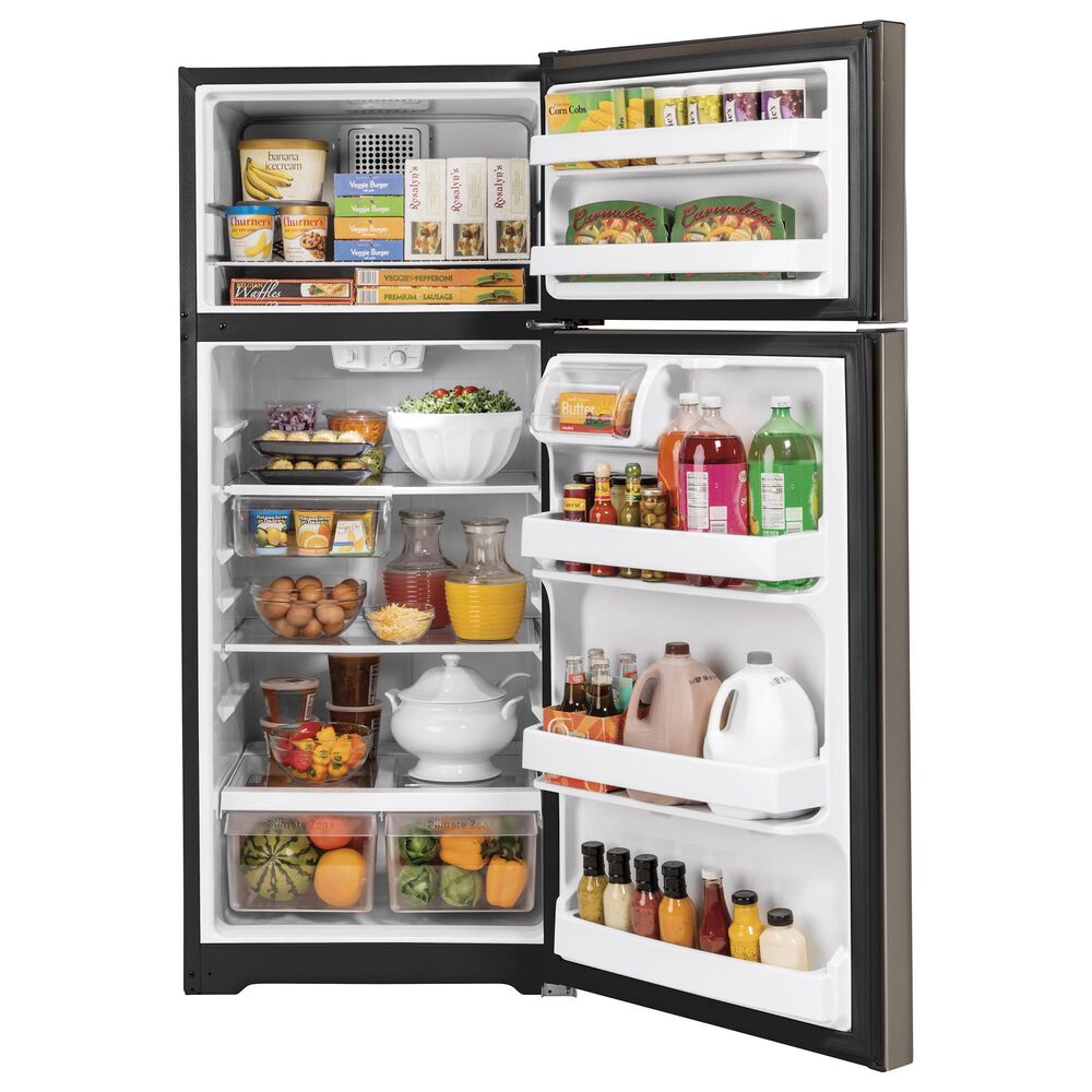 GE Appliances 17.5 Cu. Ft. Top Freezer Refrigerator with Reversible Door in Slate, , large