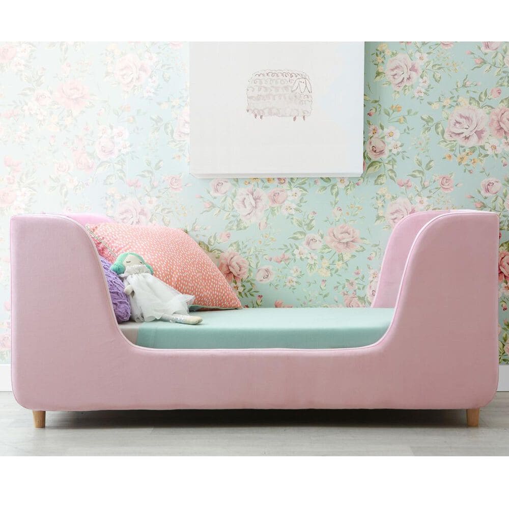 Baby Appleseed Bodhi Toddler Bed in Cotton Candy Pink Velvet, , large