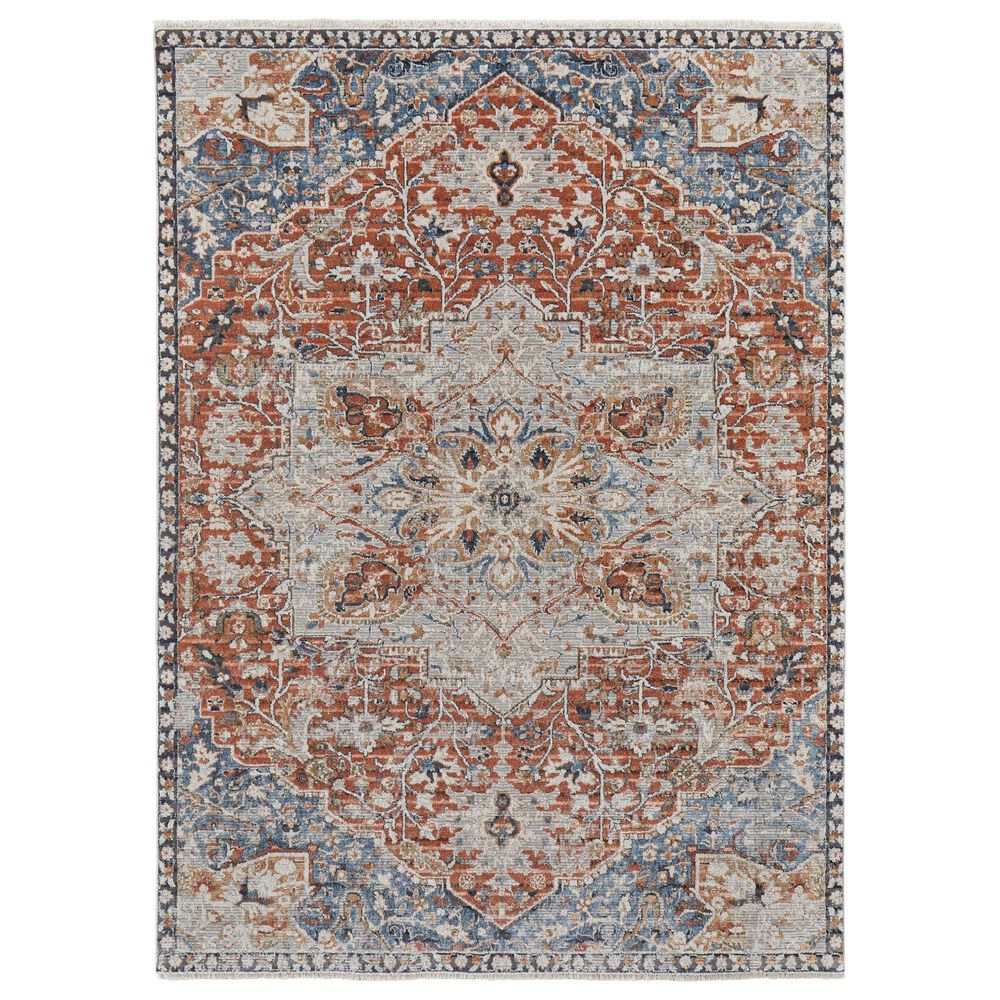 Feizy Kaia 3" x 10" Red and Blue Runner, , large