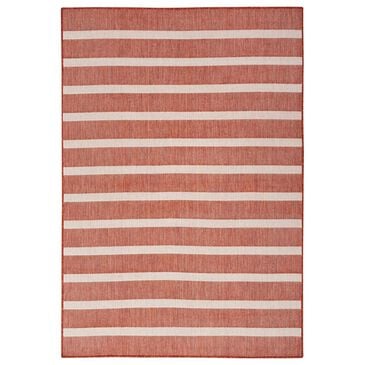 Nourison Positano POS03 Terracotta and Ivory 8" x 10" Indoor/Outdoor Area Rug, , large