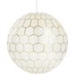 Creative Coop Simone 16" Pendant with Pearly White Shade in Antique Gold, , large