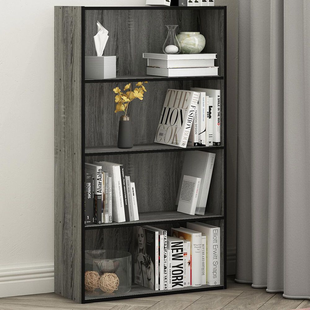 HOMLUX 4-Tier Open Shelf Bookcase in French Oak, , large