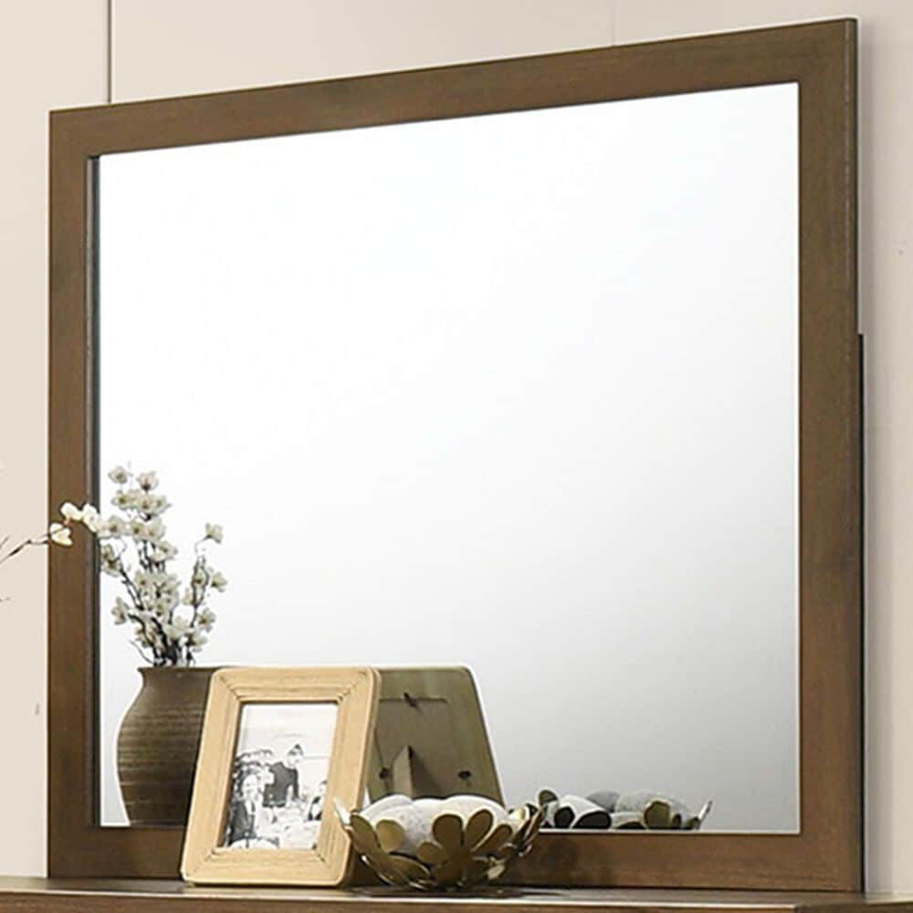 Crown Mark Lorraine Dresser Mirror in Medium Brown, , large
