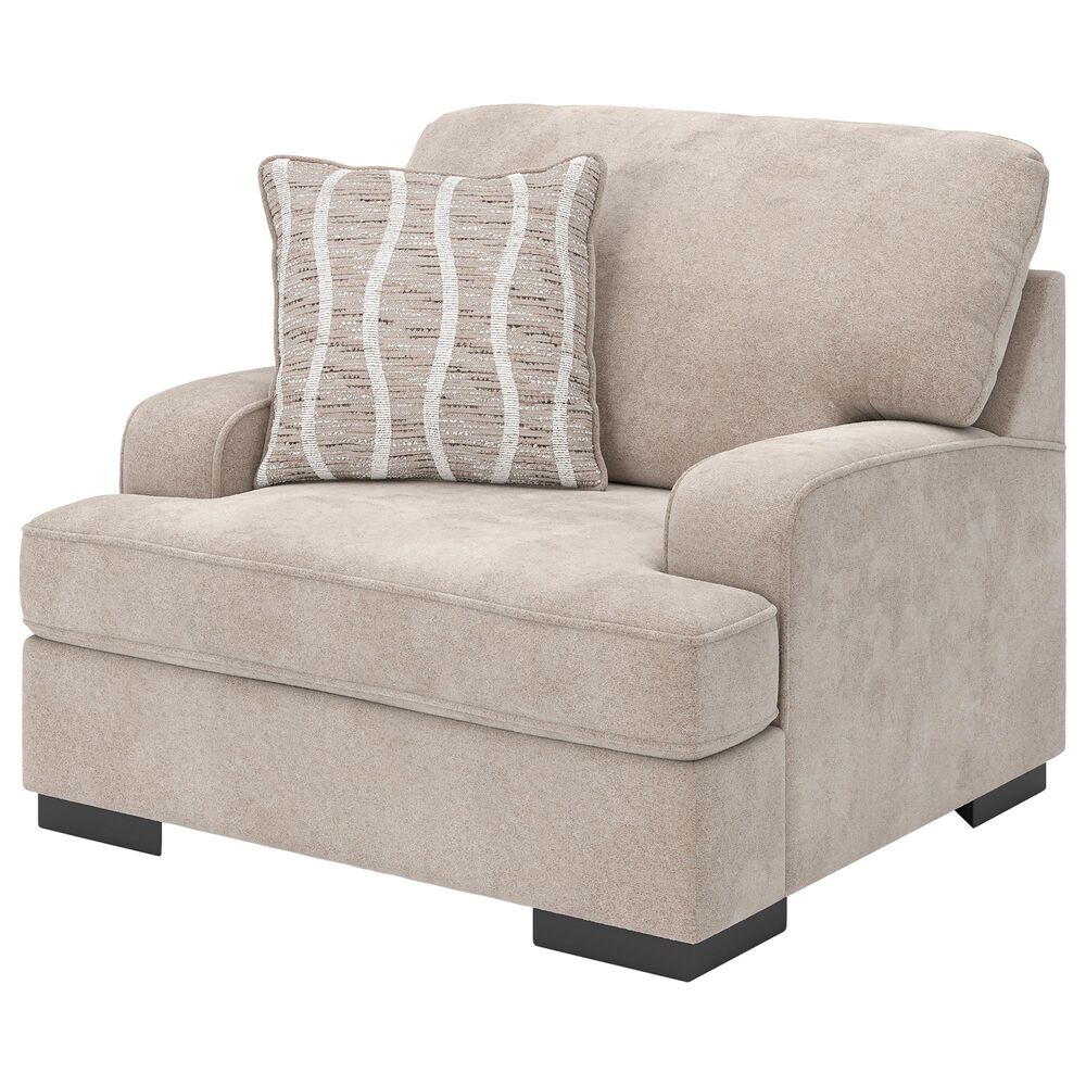 Ashley High Profile Chair and a Half with Ottoman in Taupe, , large
