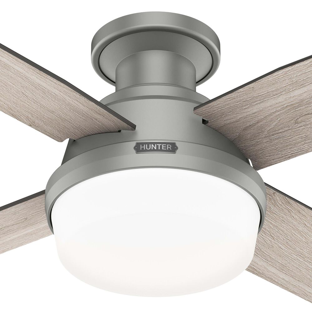 Hunter Dempsey Low Profile 44&quot; Ceiling Fan with Lights in Matte Silver, , large