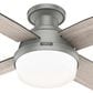 Hunter Dempsey Low Profile 44" Ceiling Fan with Lights in Matte Silver, , large