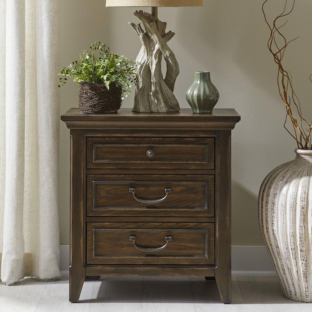 Belle Furnishings Paradise Valley Queen Bed and Two Nightstands in Saddle Brown, , large