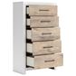 Ashley Charbitt 5-Drawer Chest in Matte White and Replicated Oak Grain, , large