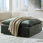 Ashley Carriage View Oversized Accent Ottoman in Jade, , large