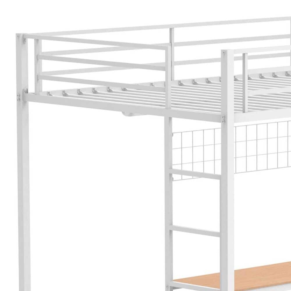 Pacific Landing Campus Full Over Twin Workstation Bunk Bed in Matte White, , large