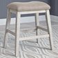 Ashley Skempton Upholstered Counter Stool in Distressed White and Light Brown, , large