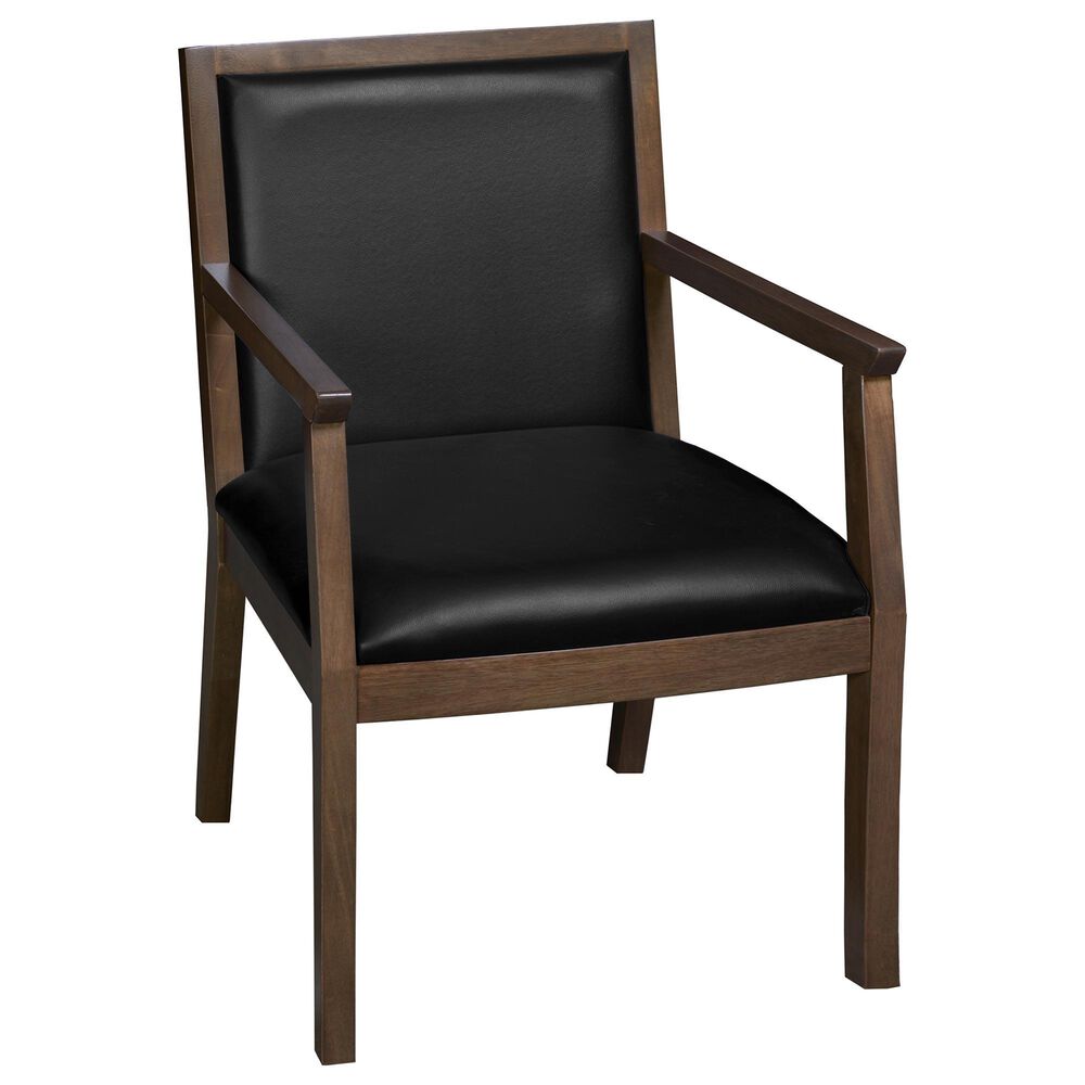 Regency Global Sourcing Regent WallGuard Guest and Reception Side Chair with Black Cushion in Neo Walnut, , large