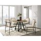 HOMLUX 47"W Round Oak Finish Dining Table with Metal Cross Base in Oak, , large