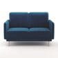 37B 2-Piece Navy Blue Velvet Loveseat and Sofa Set, , large