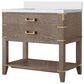 Lexora Home Norwalk 36" Single Bathroom Vanity in Grey Oak with White Quartz Top and Rectangular Sink, , large