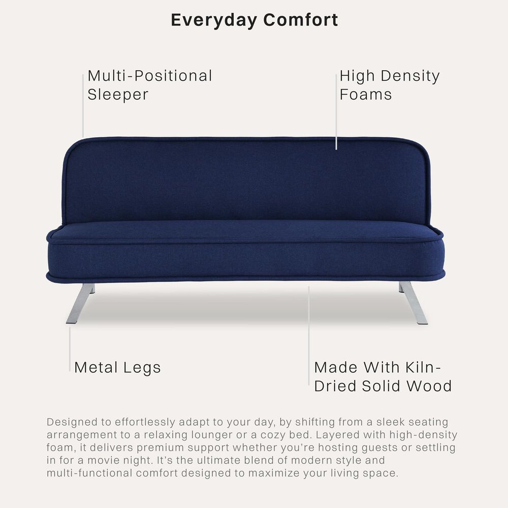 Lifestyle Solutions Toni Convertible Sofa in Navy, , large