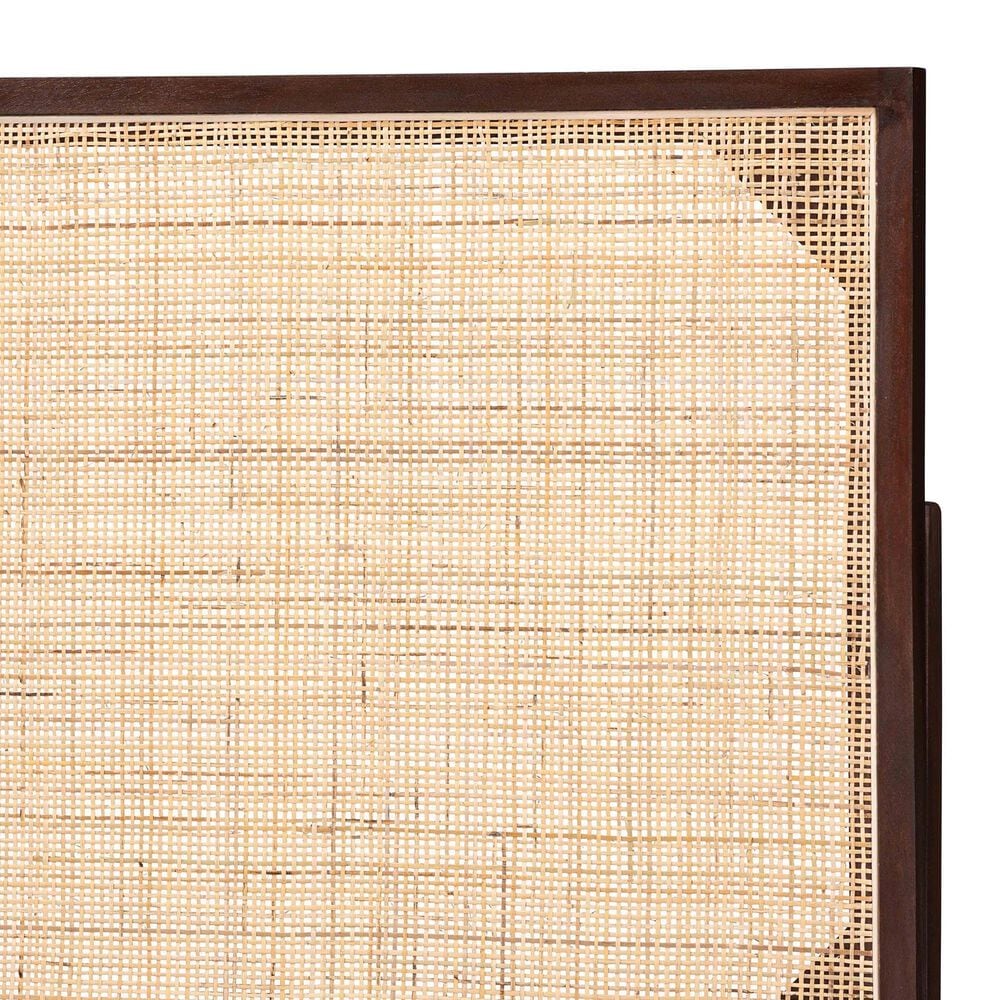 Baxton Studio Aurelia Queen Panel Headboard in Dark Brown and Natural Brown, , large