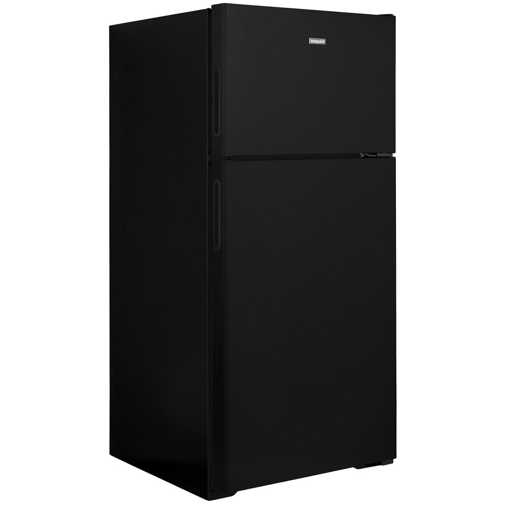 Hotpoint 15.6 Cu. Ft. Recessed Handle Top Freezer Refrigerator Right Hinge in Black, , large