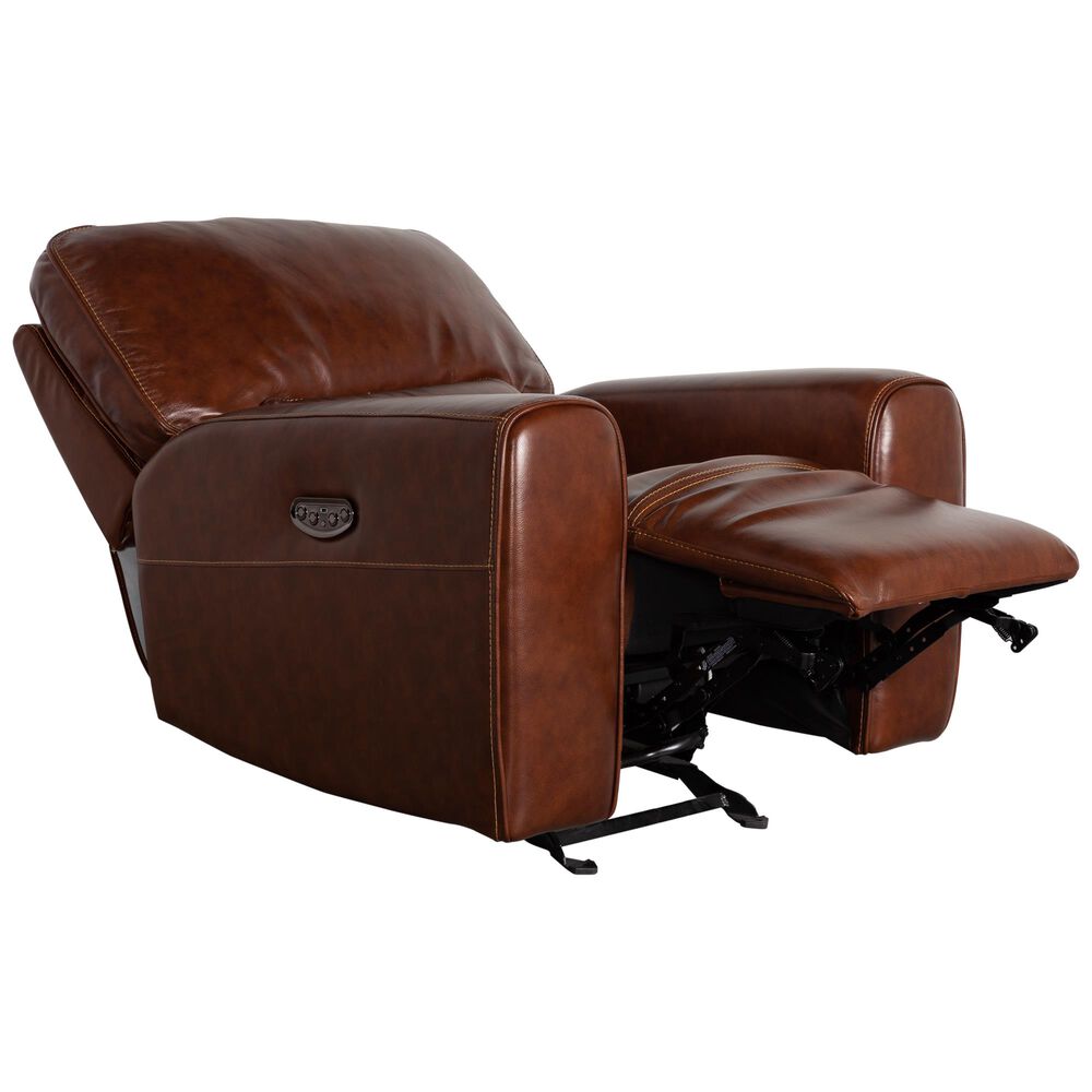 Italiano Furniture Leather Power Gliding Recliner with Power Headrest in Brown, , large