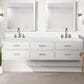 Lexora Home Castor 80" Double Bathroom Vanity in White with 2 cm White Quartz Top and Rectangular Sinks, , large