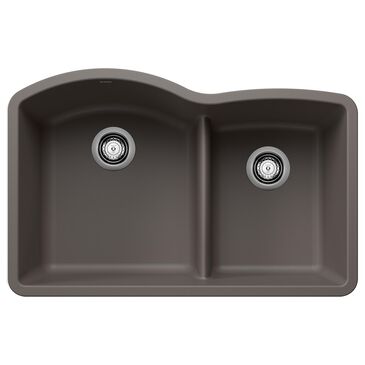 Blanco Diamond 32" 1-3/4 Double Bowl Kitchen Sink with Low Divide in Volcano Gray, , large
