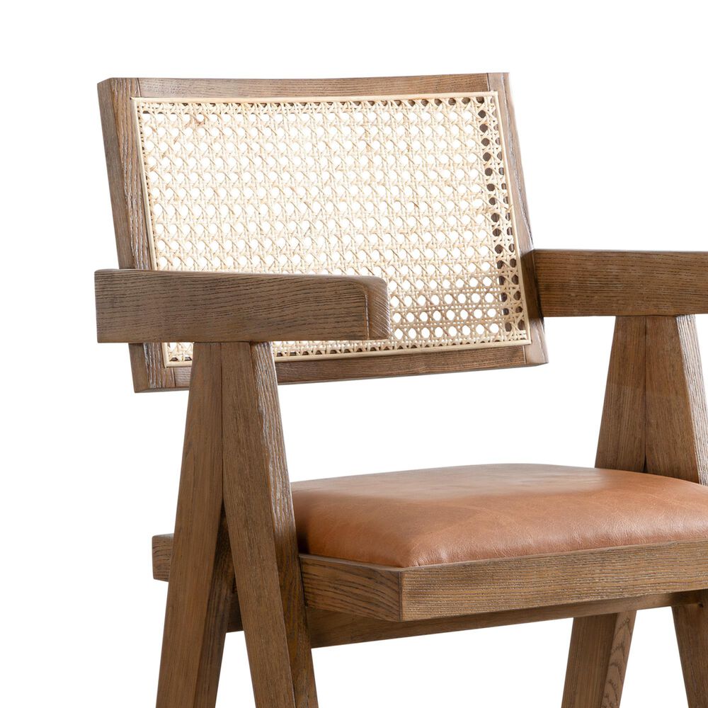 Armen Living Harley 26" Counter Height Stool in Nutmeg Brown, , large