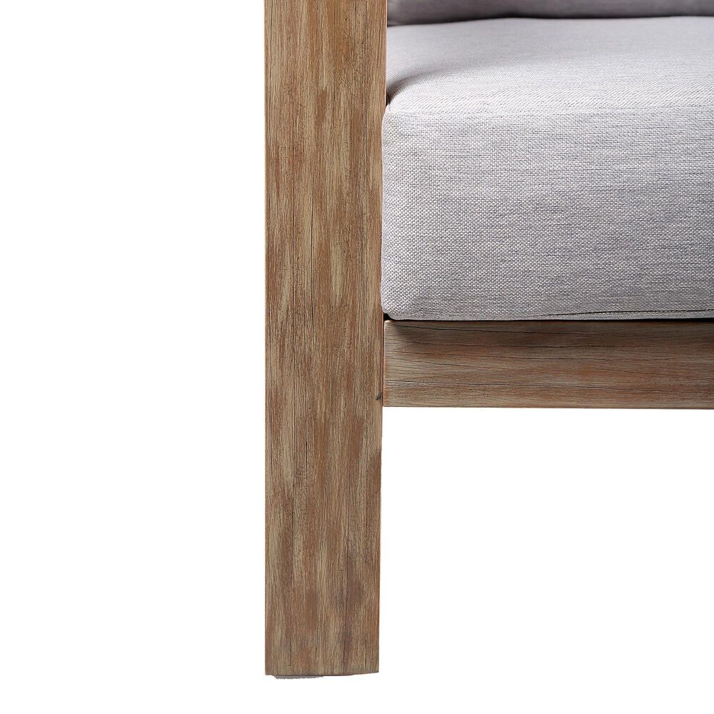 Hearth and Haven Paradise Outdoor Eucalyptus Wood Lounge Chair in Gray, , large