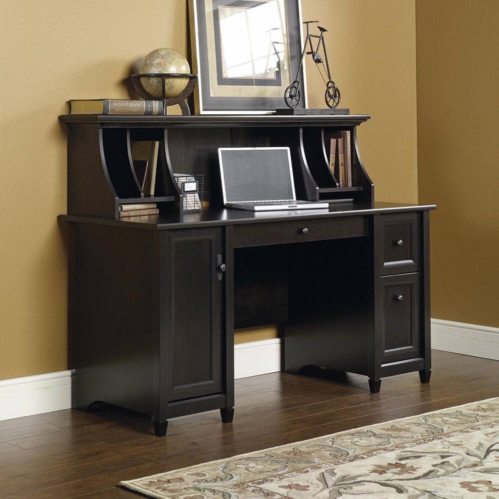 Sauder Edge Water Computer Desk in Estate Black Nebraska Furniture Mart