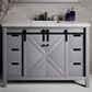 Lexora Home Marsyas 48" Single Bathroom Vanity in Dark Grey with White Carrara Marble Top and Rectangular Sink, , large