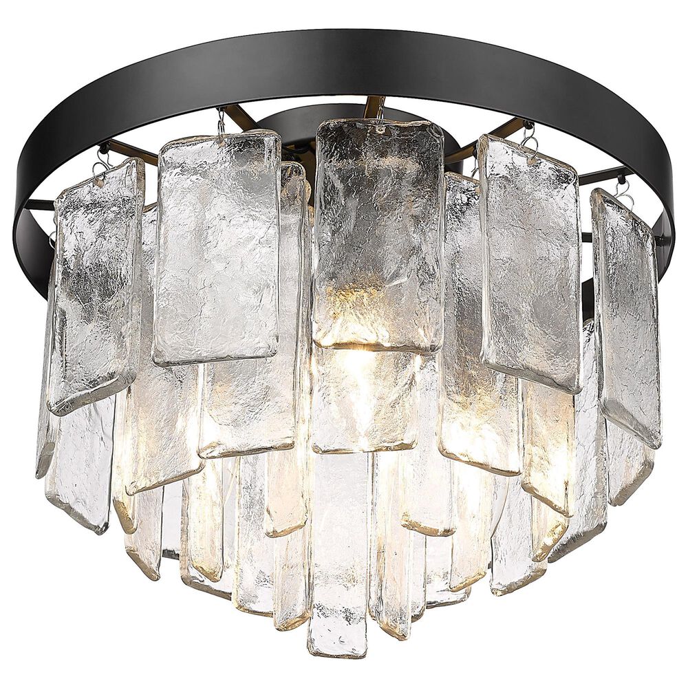 Golden Lighting Ciara 3-Light Flush Mount in Matte Black, , large
