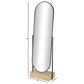 Maple and Jade 67" Oval Floor Mirror with Wood Base in Black and Brown, , large