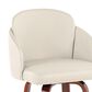 LumiSource Dahlia Swivel Counter Stool with Cream Faux Leather Upholstery in Walnut and Chrome (Set of 2), , large