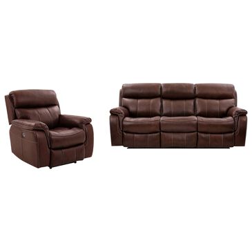 Blue River Montague Power Reclining Sofa and Recliner in Brown, , large