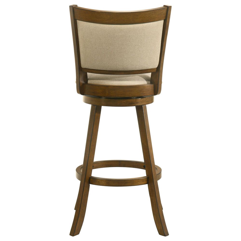 Armen Living Aiden Swivel Bar Height Stool with Light Scone Upholstery in Sepia Brown, , large