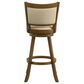 Armen Living Aiden Swivel Bar Height Stool with Light Scone Upholstery in Sepia Brown, , large