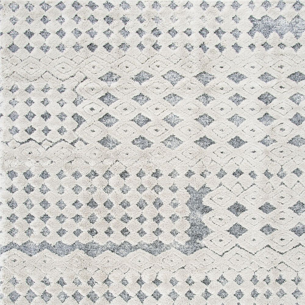 Safavieh Martha Stewart Lucia Shag MSR0737A 5&#39;1&quot; x 7&#39;6&quot; White and Light Grey Area Rug, , large