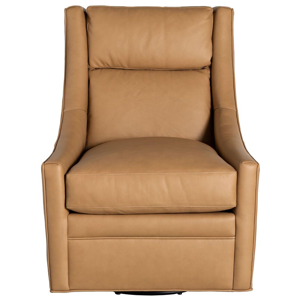 Bradington-Young Traynor Leather Swivel Chair in Gold, , large