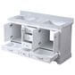Lexora Home Dukes 60" Double Bathroom Vanity in White with 2 cm White Carrara Marble Top and Rectangular Sinks, , large