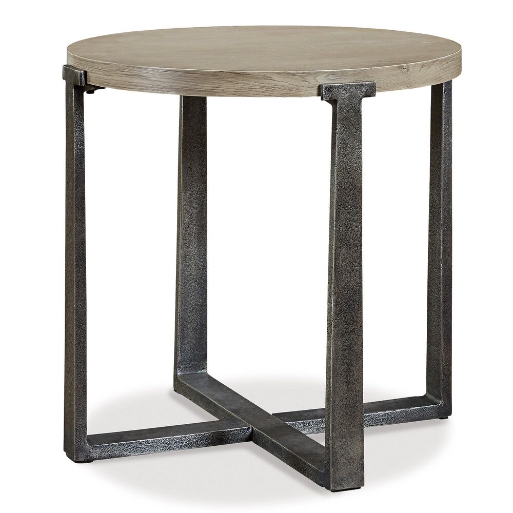 Signature Design by Ashley Dalenville Round End Table in Antique Pewter and Gray, , large
