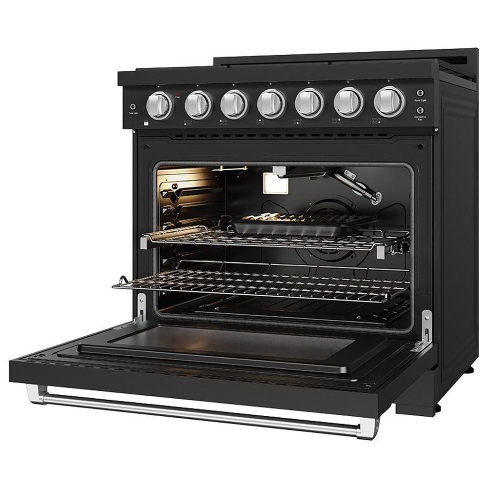 Thor Kitchen Gordon Ramsay 6 Cu. Ft. Professional Liquid Propane Range with Stainless Steel Handle Kit in Black, , large